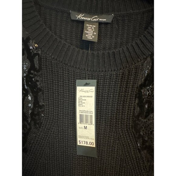 NWT Kenneth Cole Sweater With Sequin Details & Chain Size M - Picture 3 of 4